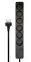 MicroConnect MC-GRU0601EDBB Regleta de Alimentación EDB Danesa de 6 Tomas Negra con Cable de 1m
