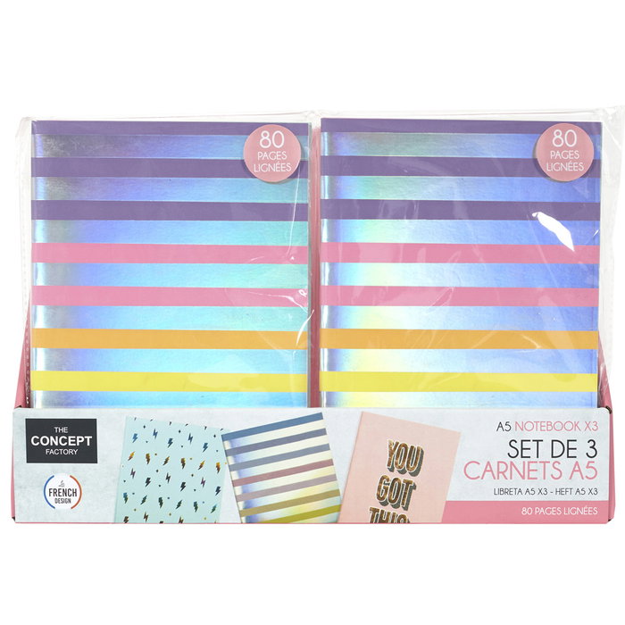 The Concept Factory Conjunto de 3 Libretas DinA5 Rainbow The Concept Factory Conjunto de 3 Libretas DinA5 Rainbow
