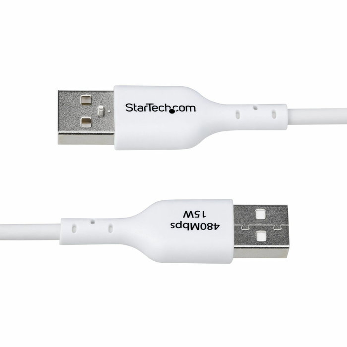Cable USB Startech USB2AC1MNCWHE Blanco 1 m