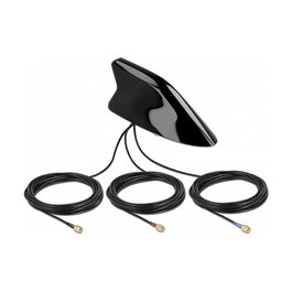 DeLOCK Antena Aleta de Tiburón LTE + WLAN + GNSS Multibanda para Coche, Tipo SMA, 3 m Cable, Negro - Referencia Delock Shark Fin Antenne mit LTE + WLAN + GNSS Multiband