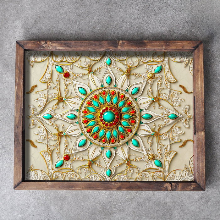 Aberto Design Bandeja REF003 Madera Maciza 48 x 38 x 4 cm