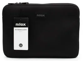 Nilox Funda para Portátil de 14.1 Pulgadas, Negro, Neopreno, Protección contra Golpes y Arañazos, Diseño Ultraplano para Maletín o Mochila