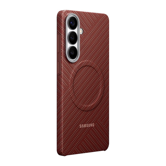 Samsung Funda Galaxy S26+ M2 Carbon Magnet, Estampado de fibra de carbono, rojo, resistente a rayones, cargador inalámbrico, 17 cm (6.7 pulgadas), 77.7 x 160.2 x 12.1 mm, 21 g