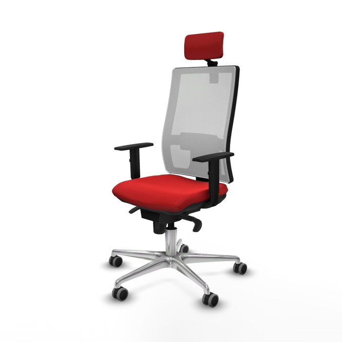 PIQUERAS Y CRESPO Silla de oficina Horna con mecanismo Sincro, Rojo y Blanco