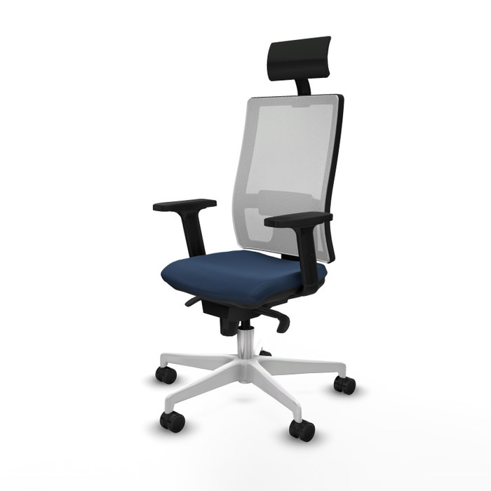 PIQUERAS Y CRESPO Silla de oficina Horna Azul marino con malla blanca PIQUERAS Y CRESPO Silla de oficina Horna Azul marino con malla blanca