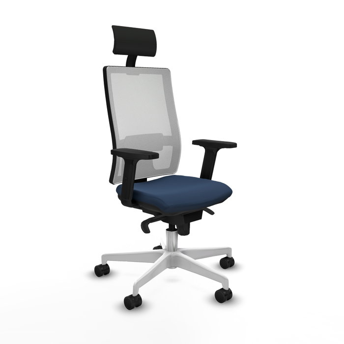 PIQUERAS Y CRESPO Silla de oficina Horna Azul marino con malla blanca PIQUERAS Y CRESPO Silla de oficina Horna Azul marino con malla blanca