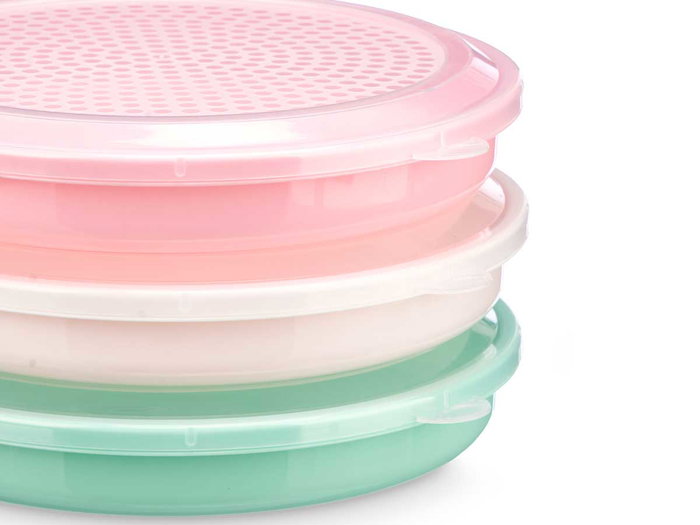 LEKNES Portatortilla Hermético Plástico PP Surtidos Colores 29.5 x 28 x 5 cm (Set de 24)