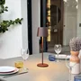 Lumisky LUM3760093548762 - Lámpara de mesa inalámbrica LED KELLY VINTAGE, aluminio marrón, luz blanca regulable, recargable, 38 cm