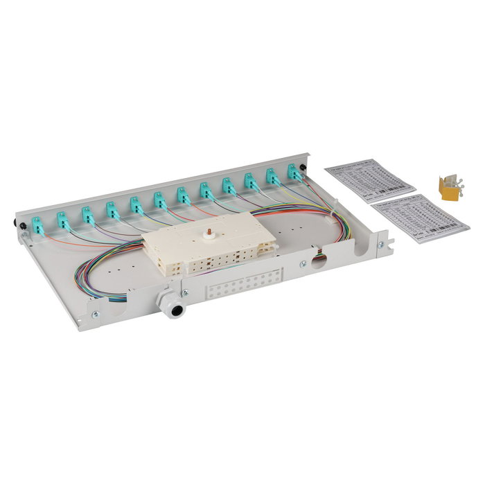 EFB Elektronik Caja de empalme LC 50/125Á OM3 con 12 pigtails separados