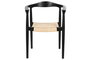 DKD Home Decor Silla de Teca y Ratán Negra
