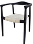 DKD Home Decor Silla de Teca y Ratán Negra