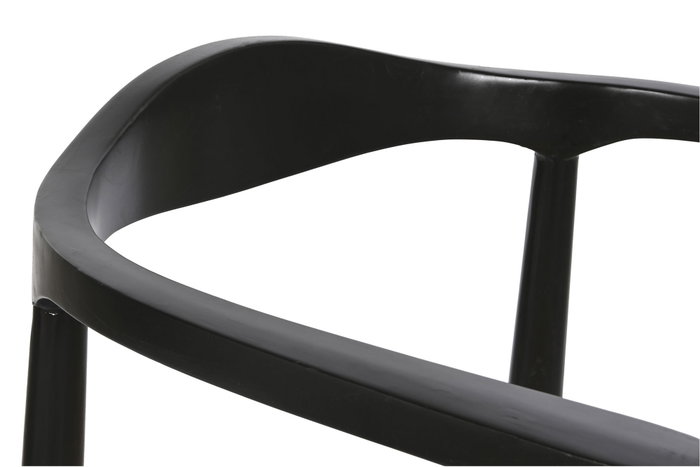 DKD Home Decor Silla de Teca y Ratán Negra