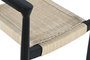 DKD Home Decor Silla de Teca y Ratán Negra