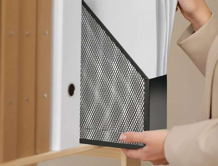 Q-connect Revistero Metálico Rejilla Negro 79x289x250 mm