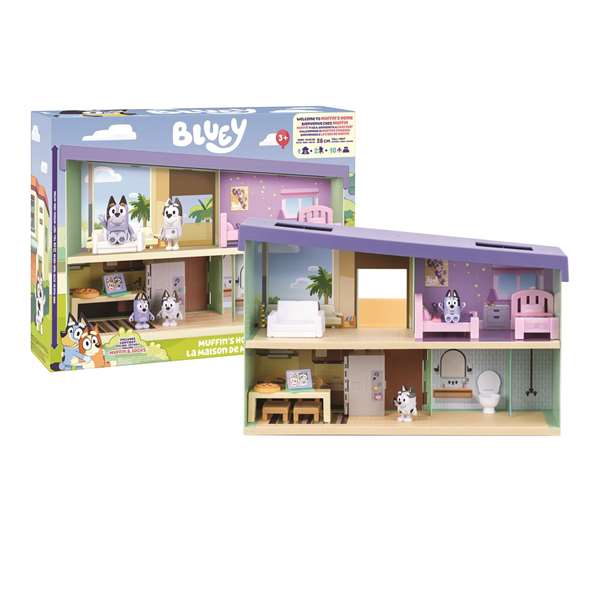 Moose Bluey Casa de Muffin con 4 habitaciones y figura de Muffin