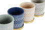 DKD Home Decor Maceta de Cemento con Plato Surtida 13x13x14 cm