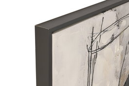 DKD Home Decor - Set de 2 Lienzos Cuadros Modernos Pintados a Mano, Negro y Gris, 103 x 143 cm