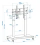 Tooq Soporte de Suelo Eléctrico UROS FSM03-B para TV 52-84 pulgadas