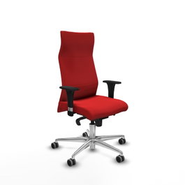 PIQUERAS Y CRESPO Sillón Albacete Rojo con Mecanismo Sincro y Base de Aluminio