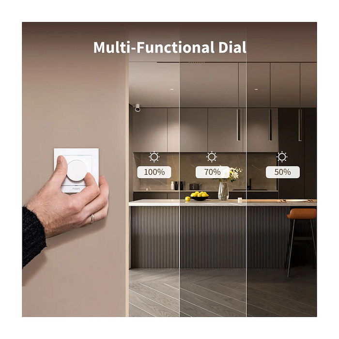 Aqara Dimmer Switch H2 EU - Interruptor Atenuador Giratorio Gris para Interior - 86 mm