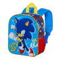KARACTERMANIA Sonic The Hedgehog Mochila Preescolar 3D 31cm con Relieve y Bolsillo Lateral