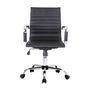 Equip Silla de Oficina Ergonomica 651002 Negra Imitacion Piel Reposabrazos Giratoria Ruedas Ajustable Altura Ancho 62cm Profundidad 55cm