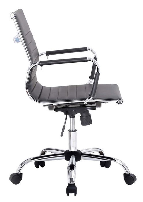 Equip Silla de Oficina Ergonomica 651002 Negra Imitacion Piel Reposabrazos Giratoria Ruedas Ajustable Altura Ancho 62cm Profundidad 55cm
