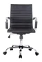 Equip 651002 Silla de Oficina y Ordenador Ergonómica - Asiento y Respaldo Acolchado en Piel Sintética Negra - Con Reposabrazos y 5 Ruedas Giratorias