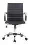 Equip 651002 Silla de Oficina y Ordenador Ergonómica - Asiento y Respaldo Acolchado en Piel Sintética Negra - Con Reposabrazos y 5 Ruedas Giratorias