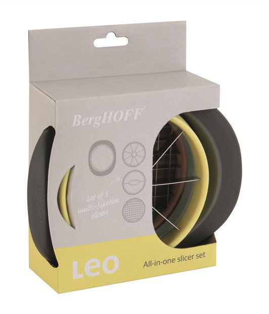 Berghoff 3950020 Set Cortador Frutas y Verduras Rápido, Seguro y Fácil con Cuchillas Intercambiables de Acero Inoxidable