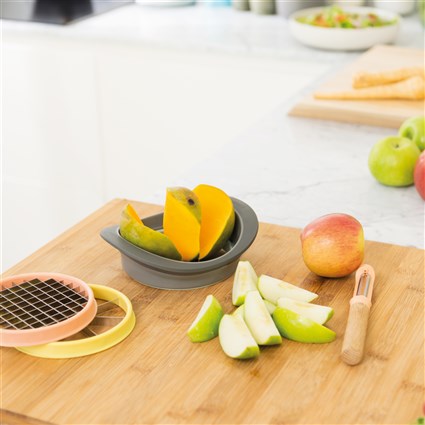 Berghoff 3950020 Set Cortador Frutas y Verduras Rápido, Seguro y Fácil con Cuchillas Intercambiables de Acero Inoxidable