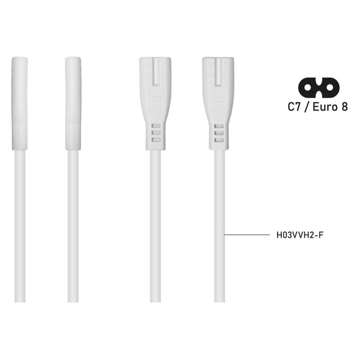 Kabelmeister Cable de extensión Stecker C8 a C7, 2m, blanco