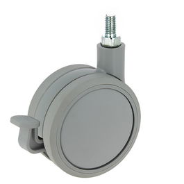 Q&Q Rueda Giratoria Rolom Aro Doble Ø80 ERM8 - Con Freno / Sin Freno, Banda De Goma