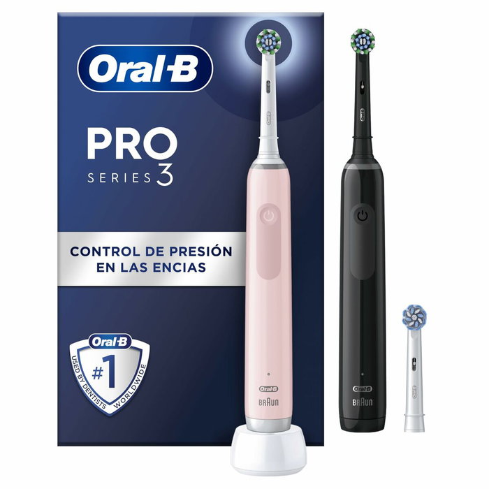Oral-B Pro 3 3900 Duo Cepillo Dental Oscilante Negro Rosa Pack x2 Oral-B Pro 3 3900 Duo Cepillo Dental Oscilante Negro Rosa Pack x2