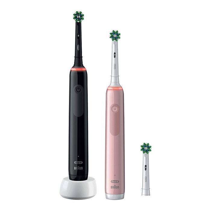 Oral-B Pro 3 3900 Duo Cepillo Dental Oscilante Negro Rosa Pack x2 Oral-B Pro 3 3900 Duo Cepillo Dental Oscilante Negro Rosa Pack x2