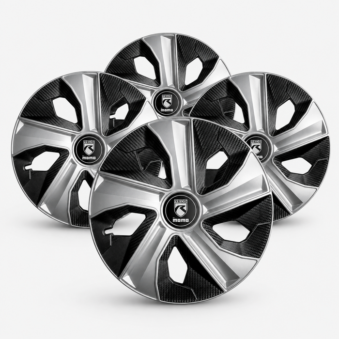 Momo Tapacubos Blade Mate Negro Carbón 15 - Juego de 4 Momo Tapacubos Blade Mate Negro Carbón 15 - Juego de 4