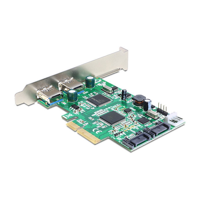 DeLOCK 89359 Tarjeta PCI Express x4 con 2 puertos USB 3.2 Gen 1 y 2 puertos SATA 6 Gb/s DeLOCK 89359 Tarjeta PCI Express x4 con 2 puertos USB 3.2 Gen 1 y 2 puertos SATA 6 Gb/s