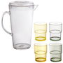 Home Deco Factory Juego De Jarra Con 4 Vasos Colección Bain De Soleil Plástico