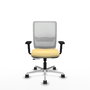 PIQUERAS Y CRESPO Silla de oficina Haches con mecanismo Sincro/Traslack, Crema y Blanco