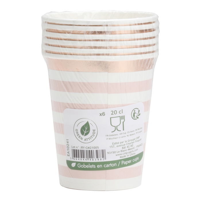 Party Time Juego De 6 Vasos De Papel 200 Ml, Modelos Surtidos Happy Day Rosa Y Happy Moments Azul