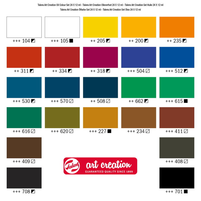 Talens Art Creation Set de Iniciación de Pintura al Óleo 24 Tubos de 12 ml