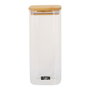 Quttin Tarro Cuadrado de Boro con Tapa de Bambú 1000ml (12 Unidades)