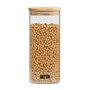 Quttin Tarro Cuadrado de Boro con Tapa de Bambú 1000ml (12 Unidades)