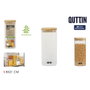 Quttin Tarro Cuadrado de Boro con Tapa de Bambú 1000ml (12 Unidades)