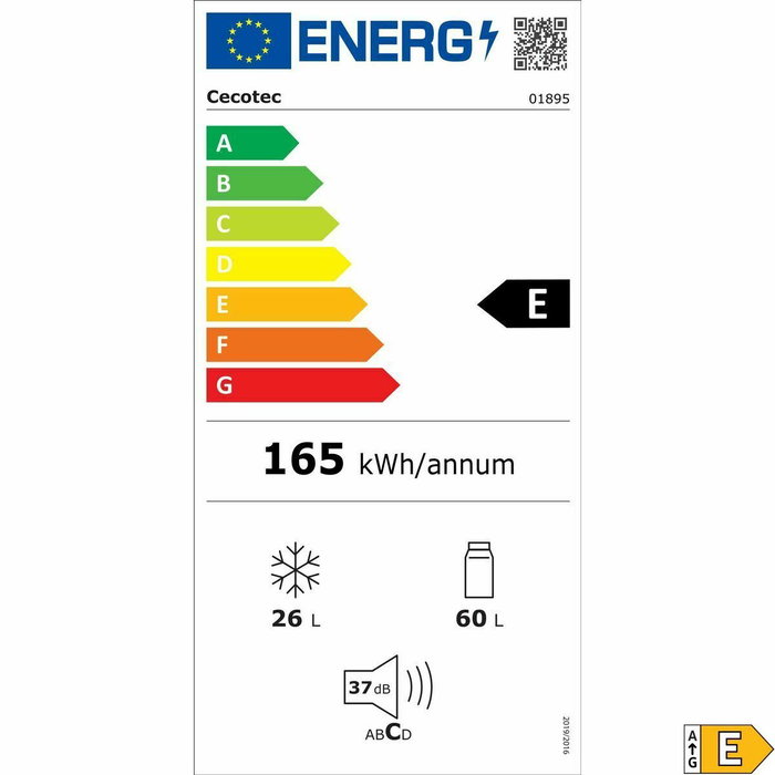 Cecotec frigorífico combinado rojo 86 L Bolero CoolMarket 2D Origin 86 E LED