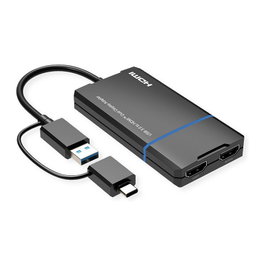 VALUE USB Display Adapter USB Typ A+C - 2x HDMI