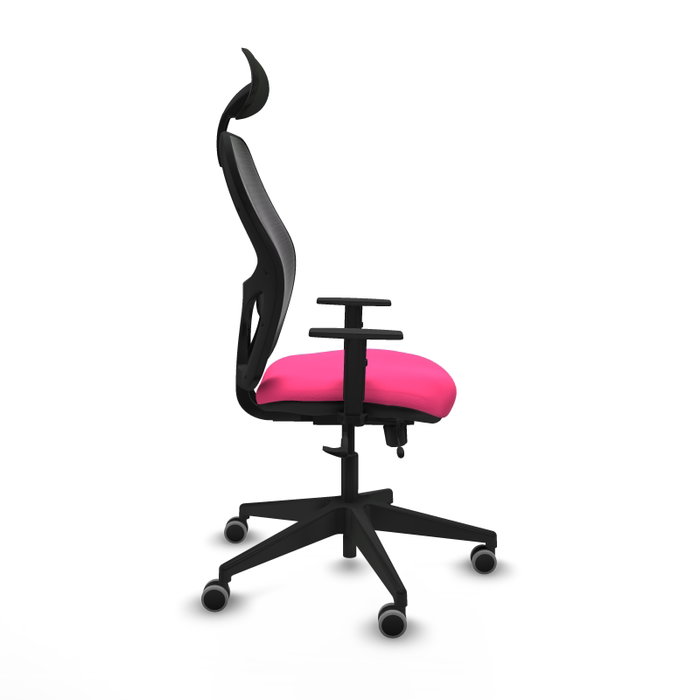 PIQUERAS Y CRESPO Silla de oficina Alocén, malla negra y similpiel rosa PIQUERAS Y CRESPO Silla de oficina Alocén, malla negra y similpiel rosa