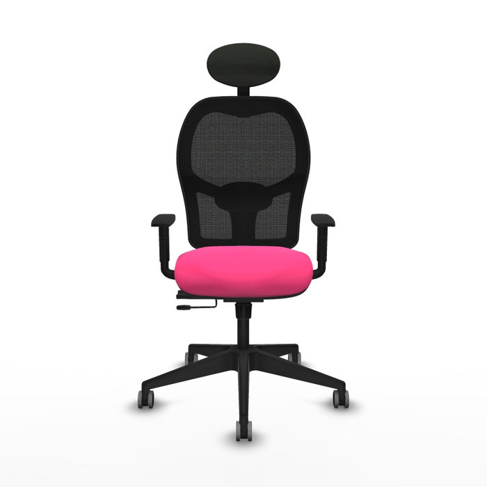 PIQUERAS Y CRESPO Silla de oficina Alocén, malla negra y similpiel rosa PIQUERAS Y CRESPO Silla de oficina Alocén, malla negra y similpiel rosa