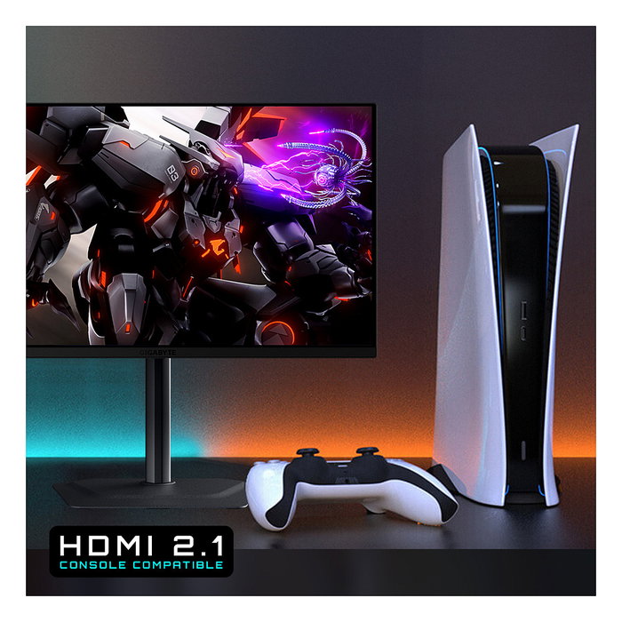 GIGABYTE MO27Q2 Monitor Gaming OLED 27" QHD 2560x1440, 240Hz, 0.03ms, HDR True Black 400, AMD FreeSync Premium Pro, HDMI 2.1, DisplayPort 1.4, 99% DCI-P3, Altavoces