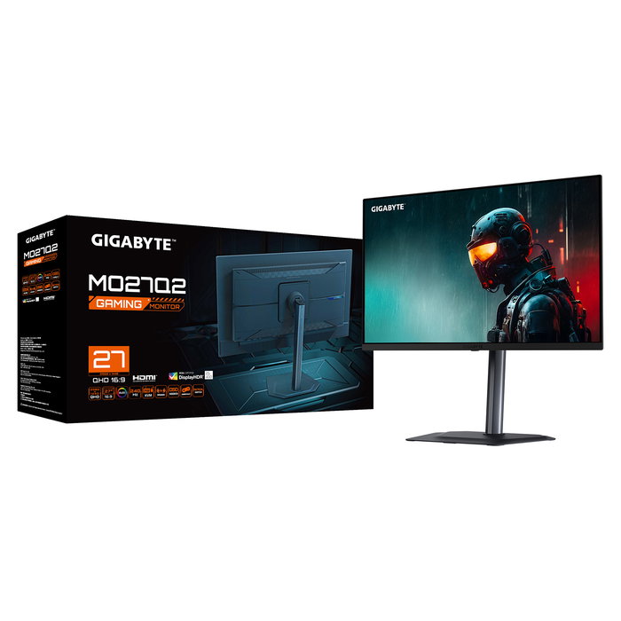 GIGABYTE MO27Q2 Monitor Gaming OLED 27" QHD 2560x1440, 240Hz, 0.03ms, HDR True Black 400, AMD FreeSync Premium Pro, HDMI 2.1, DisplayPort 1.4, 99% DCI-P3, Altavoces